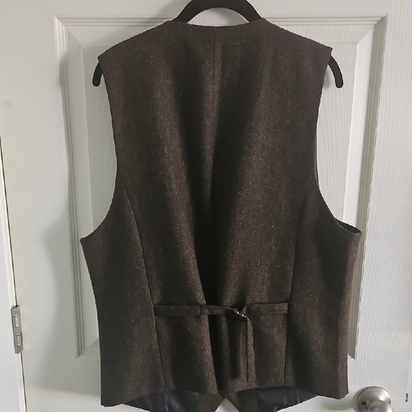Wool BLEND Men's Dark Brown Vest - Picture 2 of 6